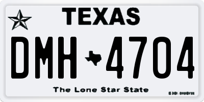 TX license plate DMH4704