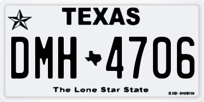 TX license plate DMH4706