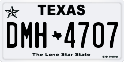 TX license plate DMH4707