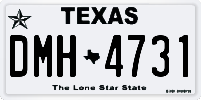 TX license plate DMH4731