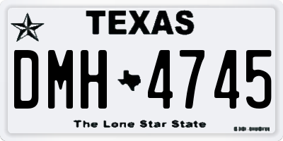 TX license plate DMH4745