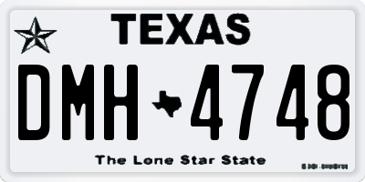 TX license plate DMH4748