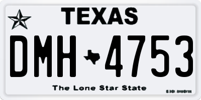 TX license plate DMH4753