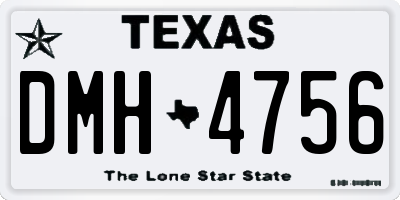 TX license plate DMH4756