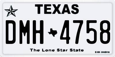 TX license plate DMH4758