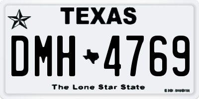 TX license plate DMH4769