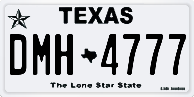 TX license plate DMH4777