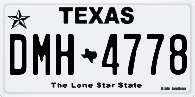 TX license plate DMH4778