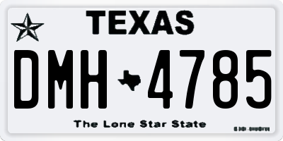 TX license plate DMH4785