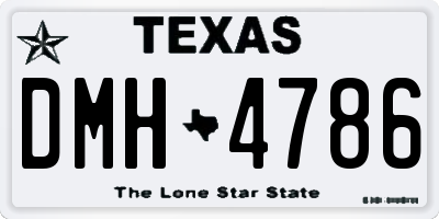 TX license plate DMH4786
