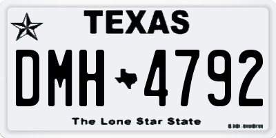 TX license plate DMH4792
