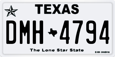 TX license plate DMH4794