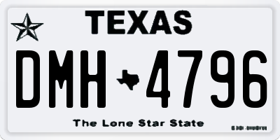 TX license plate DMH4796