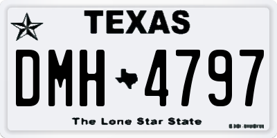 TX license plate DMH4797