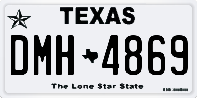 TX license plate DMH4869