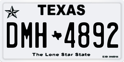 TX license plate DMH4892