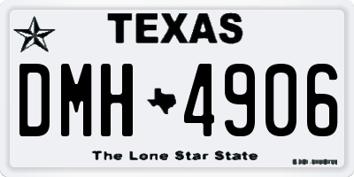 TX license plate DMH4906