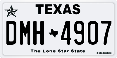 TX license plate DMH4907