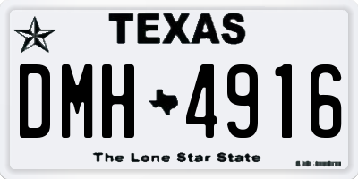 TX license plate DMH4916