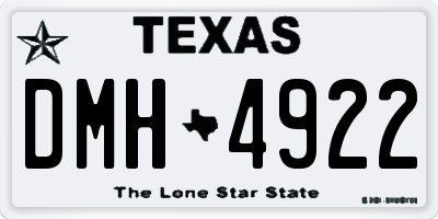TX license plate DMH4922