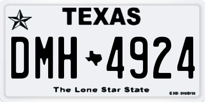 TX license plate DMH4924