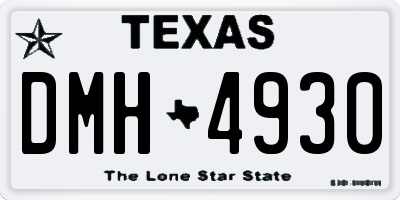 TX license plate DMH4930