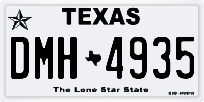 TX license plate DMH4935