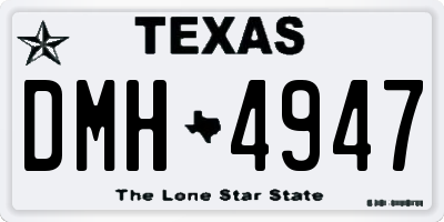 TX license plate DMH4947