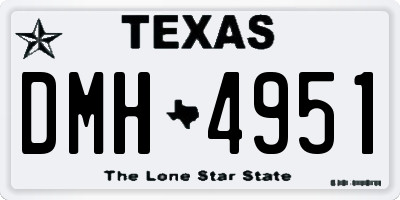 TX license plate DMH4951