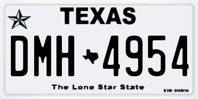 TX license plate DMH4954