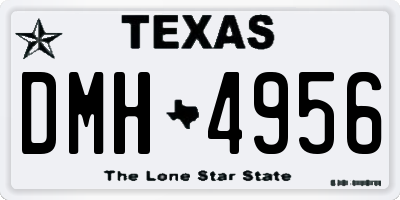 TX license plate DMH4956