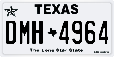 TX license plate DMH4964
