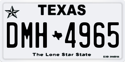 TX license plate DMH4965