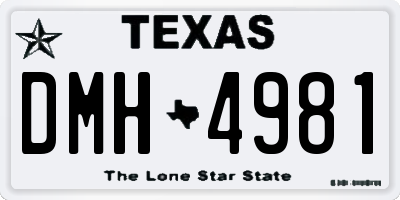 TX license plate DMH4981