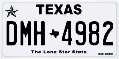 TX license plate DMH4982