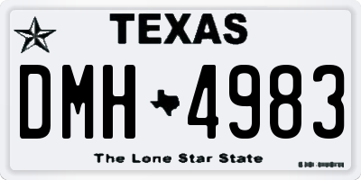 TX license plate DMH4983