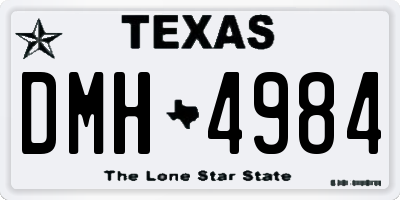 TX license plate DMH4984