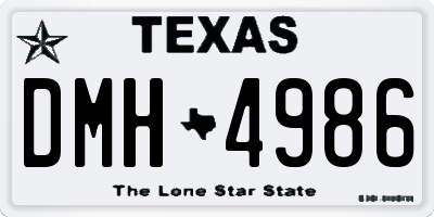 TX license plate DMH4986