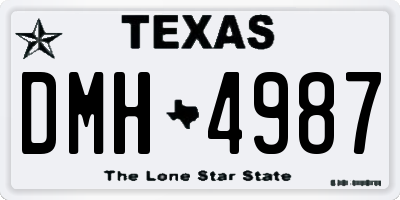 TX license plate DMH4987
