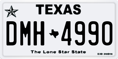 TX license plate DMH4990