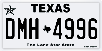 TX license plate DMH4996