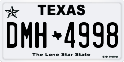TX license plate DMH4998