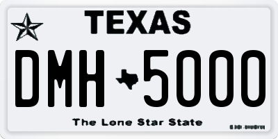 TX license plate DMH5000