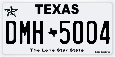 TX license plate DMH5004