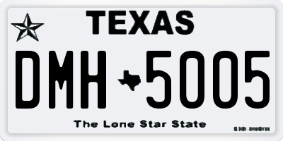 TX license plate DMH5005