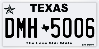 TX license plate DMH5006