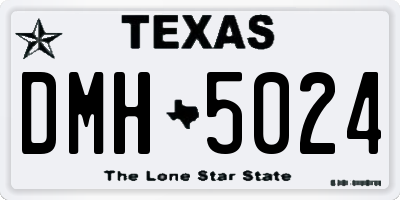 TX license plate DMH5024