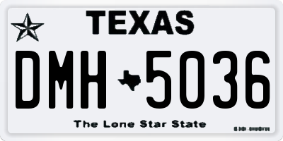 TX license plate DMH5036