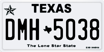 TX license plate DMH5038