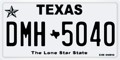 TX license plate DMH5040
